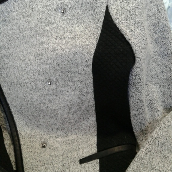 Asymmetrical leather trim jacket - Picture 2 of 4